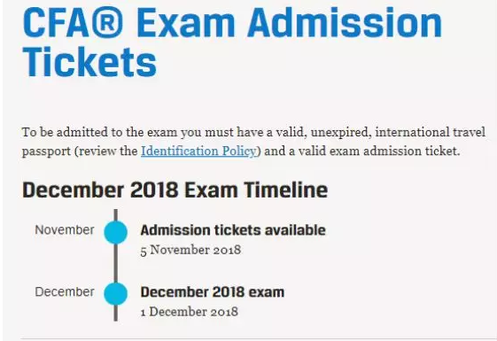 12月CFA考试准考证打印时间