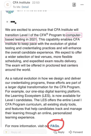 2021年CFA一级考试机考重要信息解读