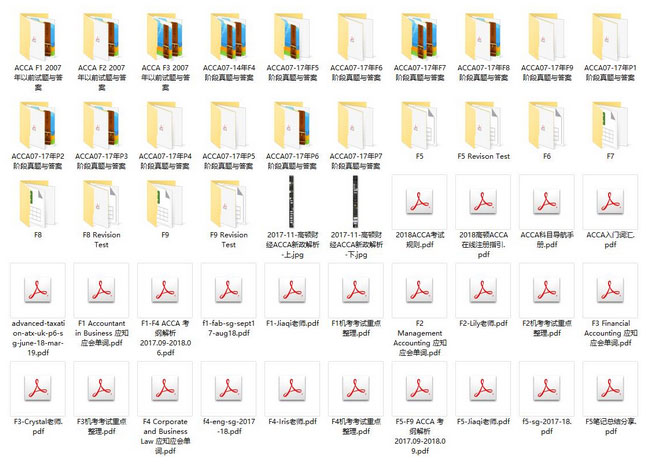 2019年ACCA资料百度云下载,ACCA免费下载